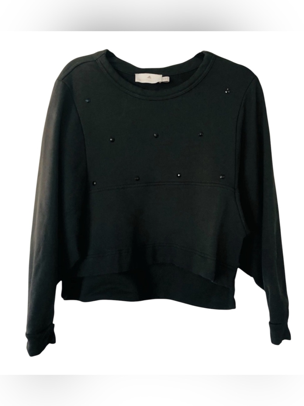Adidas Stella McCartney Studded Cropped Black Sweatshirt Size XS
